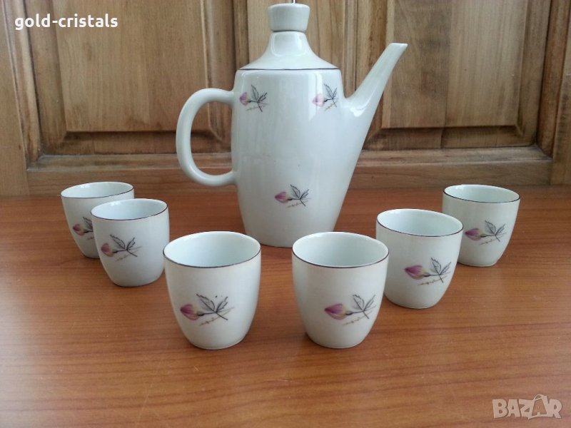 Стар български порцелан сервиз за ракия, снимка 1