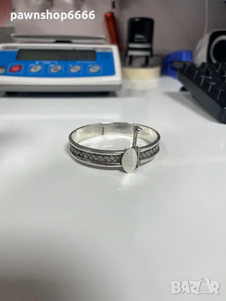 Уникална сребърна гривна – ръчна изработка, проба 800, снимка 1