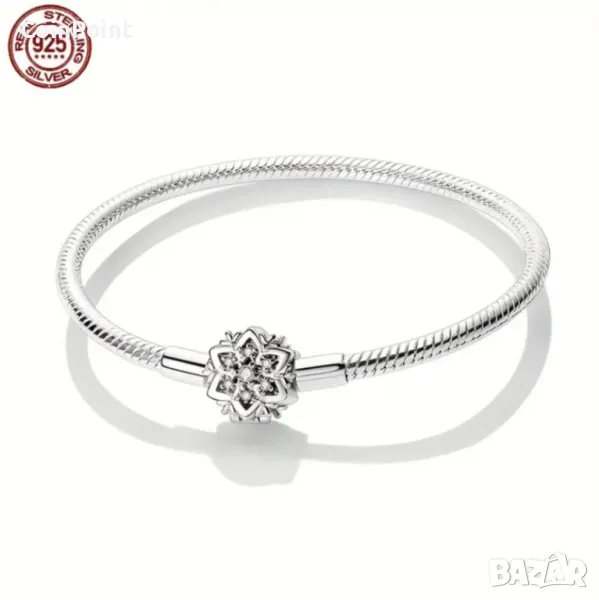 Сребърна гривна за талисмани Пандора , снимка 1