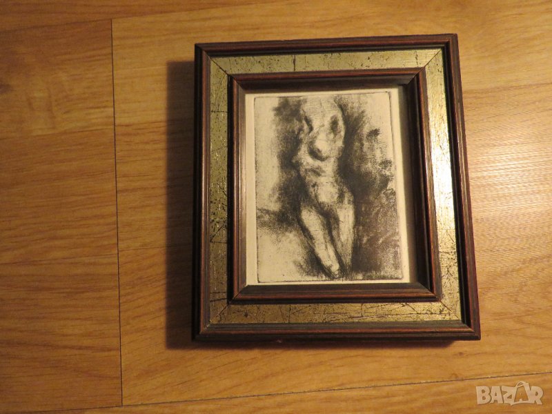 Голо женско тяло - Старинна графика, Жадуване, Страст,еротика, копнеж  18+ секс голо тяло, снимка 1