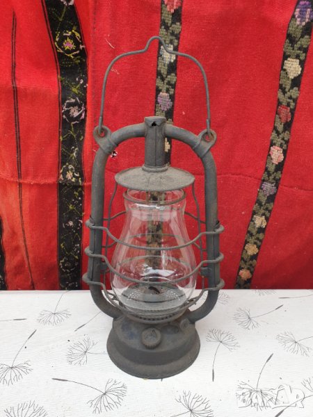 Стар германски немски фенер, лампа, Първа световна война, снимка 1