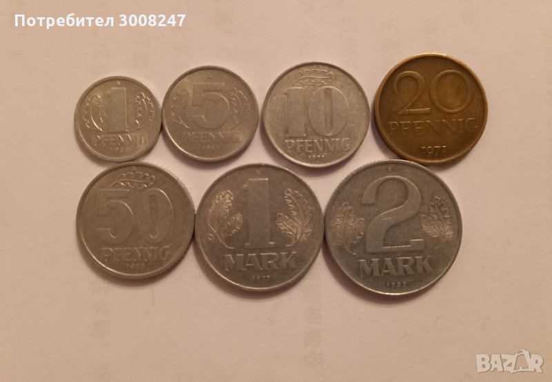 Пълен сет монети  от  Източна Германия , снимка 1
