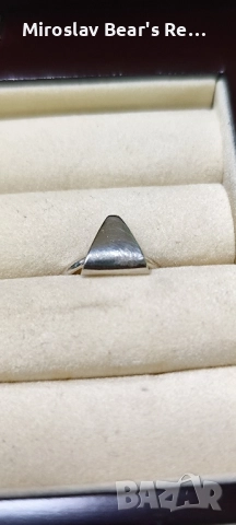 Сребърен Пръстен Пирамида 17мм, снимка 3 - Пръстени - 52446100