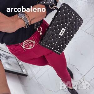 Дамски стягащи клинове с декоративни колани, 3цвята , снимка 14 - Клинове - 51931885