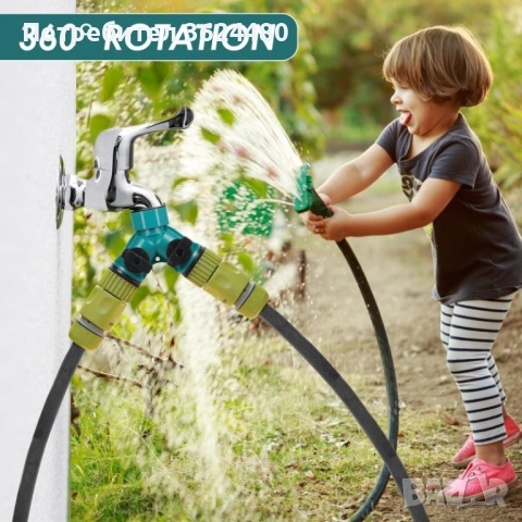 Двоен разклонител за чешма с кранове – 1/2" и 3/4" съвмести 4528мост, снимка 10 - Напояване - 52644239