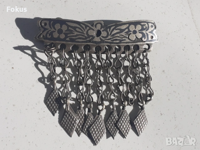 Стар възрожденски накит трепка сачан ниело, снимка 2 - Антикварни и старинни предмети - 53409918