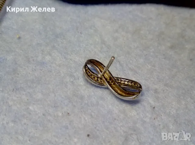 АЖУРНА СКЪПОЦЕННА СРЕБЪРНА ОБЕЦА СИМВОЛ на БЕЗКРАЙНОСТ СРЕБРО 925 с ФАСЕТИРАНИ ЦИРКОНИ 49715, снимка 2 - Обеци - 49510641