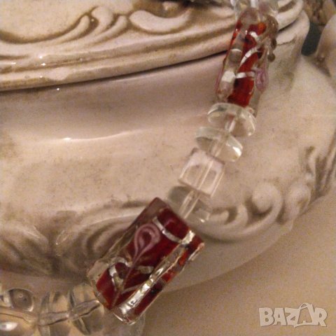 Изумителна антикварна огърлица стъкло ,кристал арт деко                          , снимка 10 - Колиета, медальони, синджири - 36500207