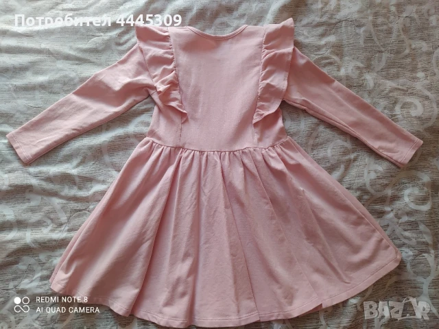 Разкошна рокличка с дълъг ръкав р.122, снимка 2 - Детски рокли и поли - 50506194