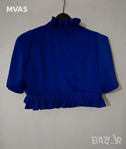 Ново дамско синьо болеро наметка M размер, снимка 2 - Сака - 51609766