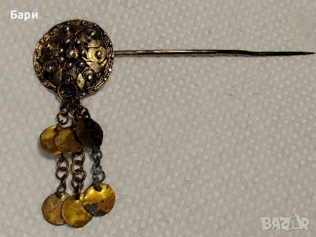 КРАСИВА ВЪЗРОЖДЕНСКА ИГЛА ЗА КОСА ХIX ВЕК, снимка 5 - Други ценни предмети - 53432608