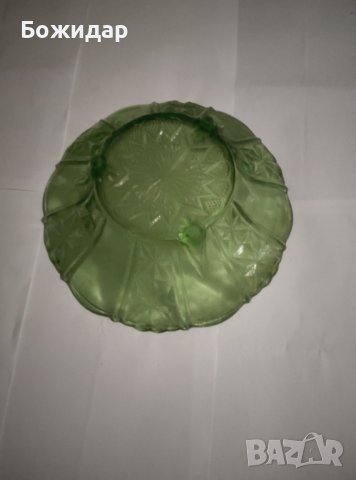 Продавам зелена стъклена купа за плодове, снимка 2 - Други - 39302678