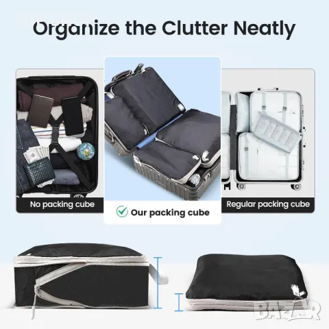 3 броя опаковъчни чанти-органайзери за куфари, водоустойчиви, компресионни, снимка 3 - Куфари - 49522826