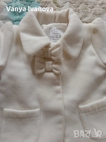 Early days бяло бебешко палто 3-6 месеца, снимка 3 - Жилетки и елечета за бебе - 49525966