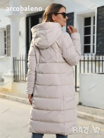 Зимно дамско яке със средна дължина и изчистен дизайн - 023, снимка 10 - Якета - 43010753