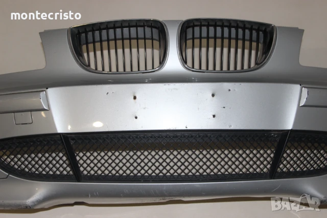 Предна броня BMW E87 Serie 1 (2004-2007г.) 51117151823 с отвори за пръскалки, снимка 3 - Части - 50696389