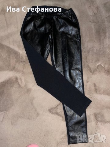 Нов страхотен кожен черен еластичен клин комбинация кажа и трико , снимка 11 - Клинове - 38446545