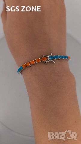 СРЕБЪРНА ГРИВНА С ОПАЛ, снимка 8 - Гривни - 52725496