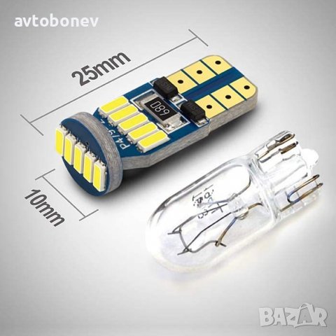 LED крушки-габарит T10(W5W)CANBUS к-т/2бр./-03-, снимка 3 - Аксесоари и консумативи - 36700218