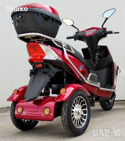 Електрическа триколка двуместна EcoWay М9 с ролбар бордо цвят, снимка 5 - Мотоциклети и мототехника - 44077922
