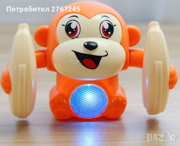 Бебешка играчка търкаляща се маймунка, снимка 3 - Музикални играчки - 43323376