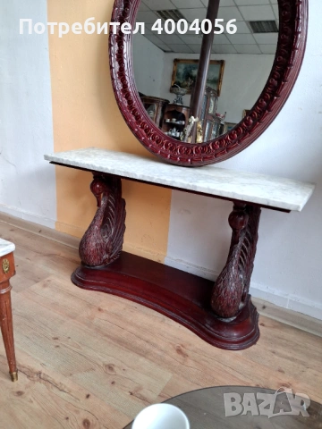 Конзола с огледало, снимка 5 - Антикварни и старинни предмети - 53574048