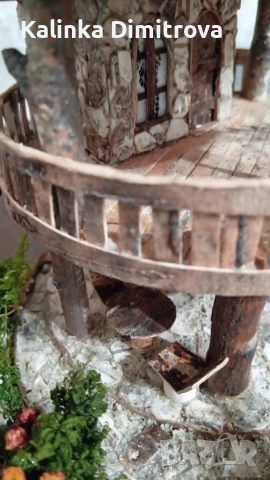 Къща с цветя на три нива-ръчна изработка., снимка 5 - Декорация за дома - 53055284