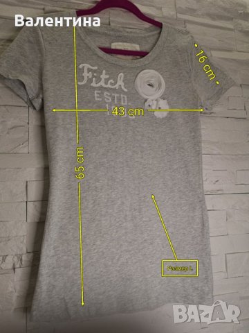 Разпродажба! Abercrombie & Fitch маркова дамска тениска, L, снимка 2 - Тениски - 38252311