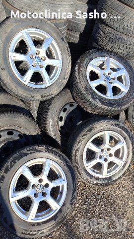 Алуминиеви джанти BORBET 5x100 15,"6Jx15 с зимни гуми, снимка 3 - Гуми и джанти - 43015691