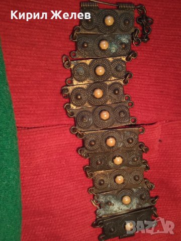 СТАРА БРОНЗОВА ВЪЗРОЖДЕНСКА ГРИВНА с КАМЪНИ 14206, снимка 10 - Антикварни и старинни предмети - 29604829
