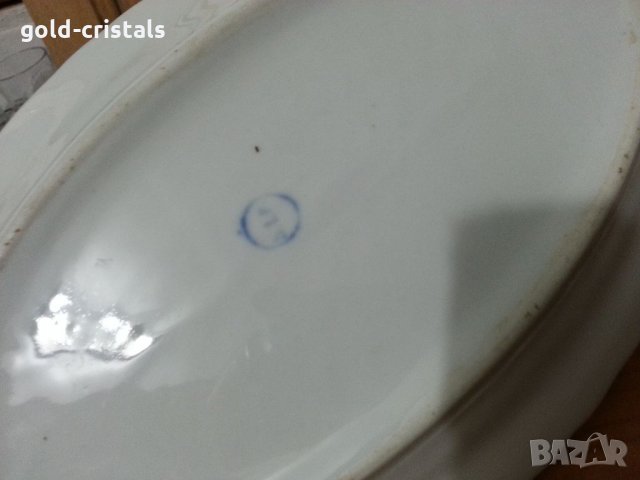 Стар български порцелан плато елипса, снимка 11 - Антикварни и старинни предмети - 35448674