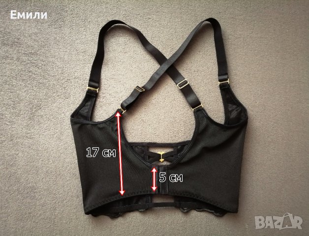 Прозрачен дантелен корсет под бюста с презрамки и сърца с кристали р-р S, снимка 7 - Корсети, бюстиета, топове - 43550337