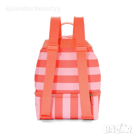 Victoria's Secret Раница и Хладилна Чанта 2 в 1, Розово-Коралово Райе, снимка 3 - Раници - 51241283