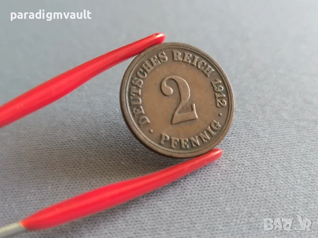 Райх монета - Германия - 2 пфенига | 1912г.; серия A