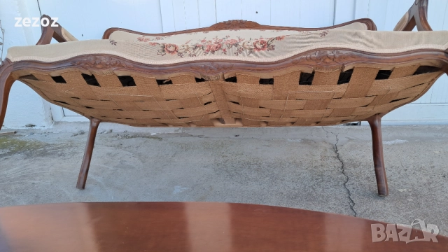 Комплект за хол барок махагон, снимка 14 - Дивани и мека мебел - 52536607