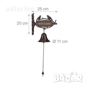 Звънец за порта, Добре дошли, звънец за врата, камбана за врата, чугун, снимка 2 - Други - 34316071
