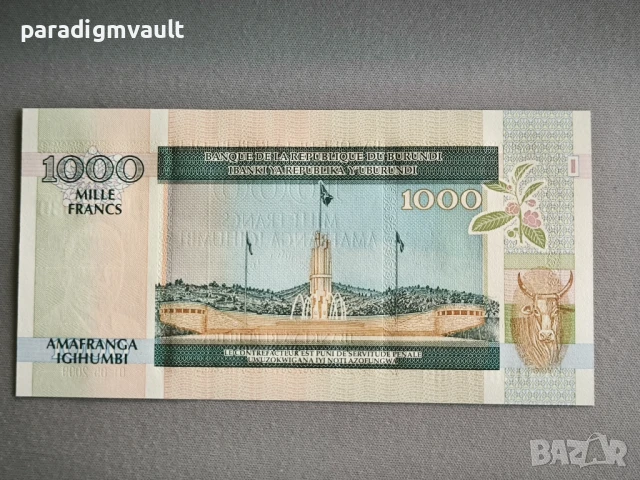 Банкнота - Бурунди - 1000 франка UNC | 2009г., снимка 2 - Нумизматика и бонистика - 50760237