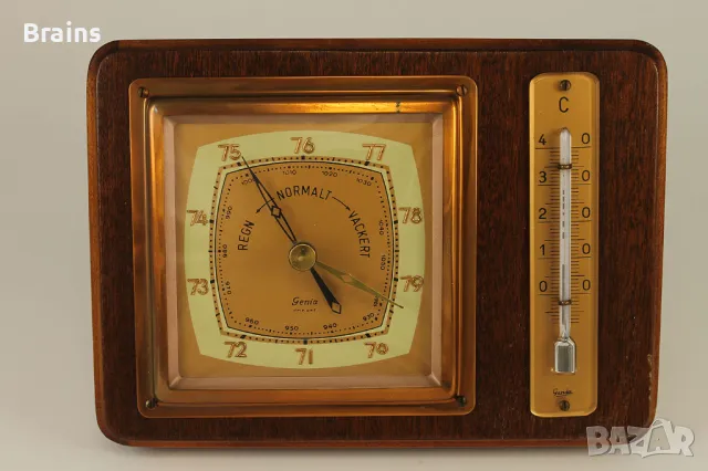 Стар Немски Барометър Термометър LUFFT GENIA 1960's, снимка 2 - Антикварни и старинни предмети - 49815173