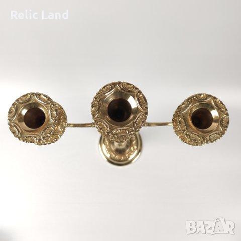 Висок свещник тройка, снимка 5 - Антикварни и старинни предмети - 43536458