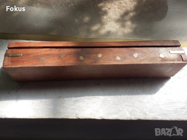 Стара дървена кутия с месинг - ароматизатор, снимка 3 - Антикварни и старинни предмети - 53424656