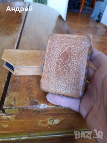 Стар кожен калъф за карти, снимка 4 - Антикварни и старинни предмети - 37002103