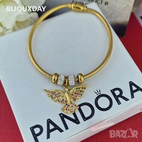 луксозна гривна Феникс от медицинска стомана с 18 карата златно покритие