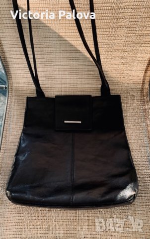 Черна чанта STABA Италия,естествена кожа, снимка 3 - Чанти - 38404478