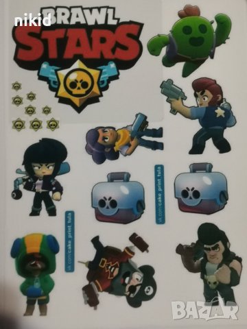 Брау Броу Старс Brawl Stars ядливи ядивни фонданова хартия фондан украса торта мъфини топери принт