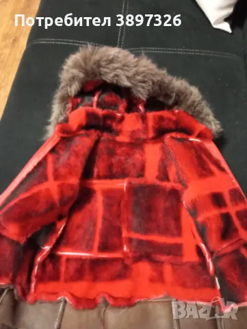 Зимно детско кожухче от естествена кожа и естествен косъм , снимка 2 - Детски якета и елеци - 48313422