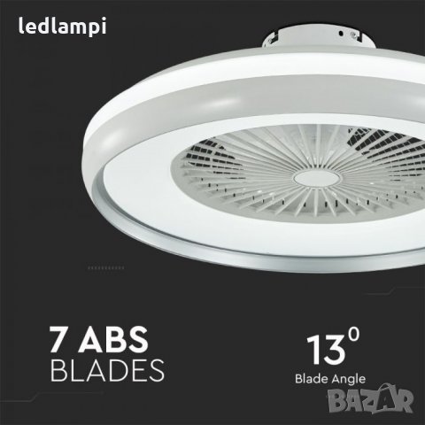 Вентилатор за таван 50W с лампа 7перки 60cm, снимка 4 - Вентилатори - 33518751