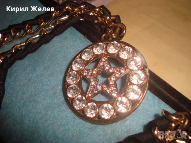 ЗЛАТИСТА КРИСТАЛНА ФЕШЪН АРТ ОГЪРЛИЦА МЕДАЛЬОН ЗВЕЗДА МНОГО КРАСИВ 27027, снимка 6 - Колиета, медальони, синджири - 35132619