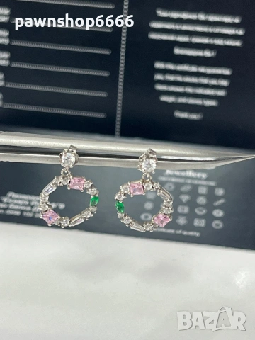 Сребърни обеци 925 проба, снимка 2 - Обеци - 53537319