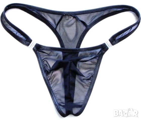 Секси прозрачни черни мъжки прашки с откачаща се предна част М, Л, снимка 6 - Бельо - 43054577