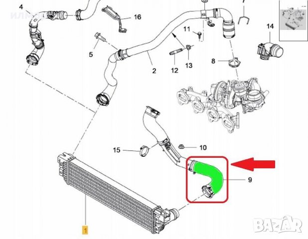 144603426R Маркуч за турбо за Рено Мастер -2,3дци , снимка 3 - Части - 37685133